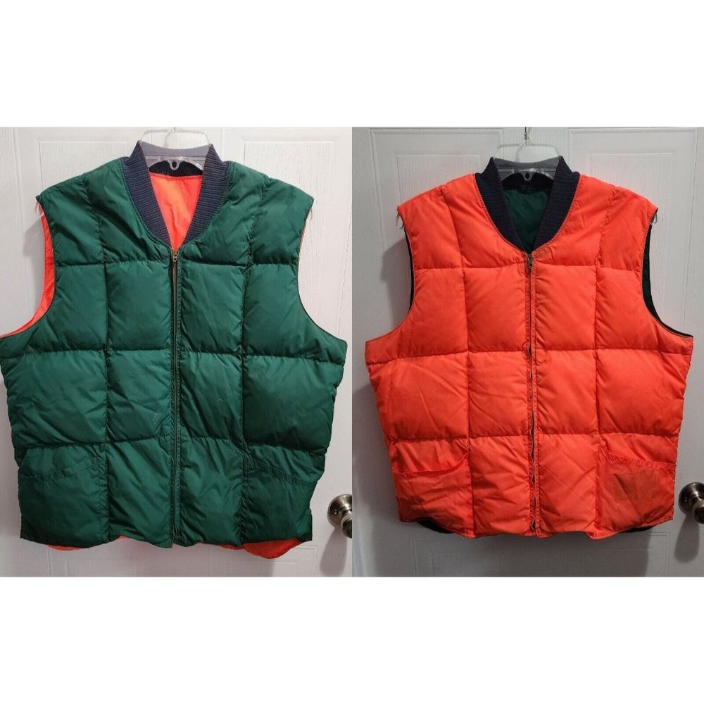 VTG Ted Williams Sears Sports Reversible Down Filled Puffer Vest Size M USA MADE